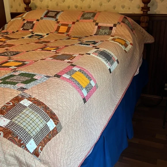 Vintage circa 1890’s signed Quilt “Nine Patch Variation” - Picture 6 of 16